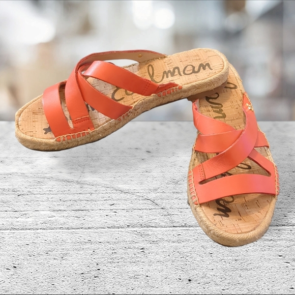 Sam Edelman leather strappy flip flop/sandals/ espadrilles slides size 7 - Picture 6 of 14